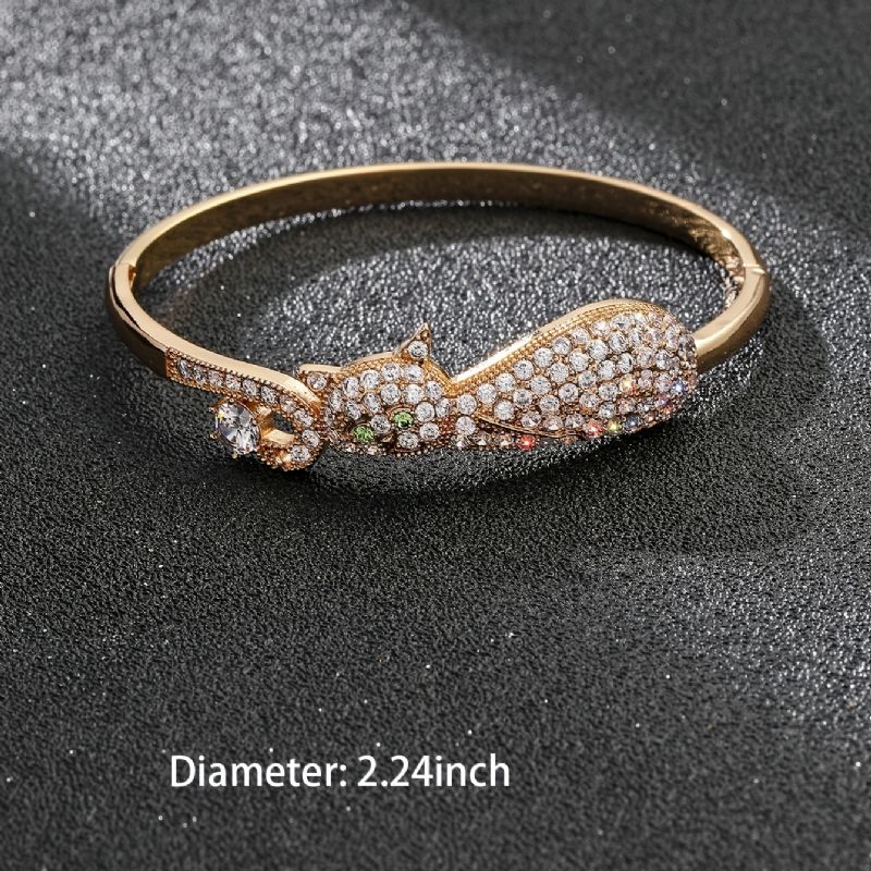 Sparkly Armbånd Katteformet Zirkon Justerbar Og Stablebar Bangle Smykker For Kvinner Jenter