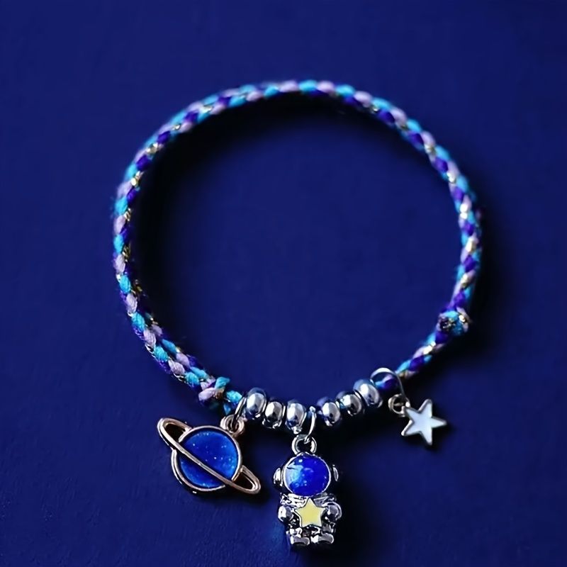 Star Moon Astronaut Dusk Par Armbånd Charms Smykker Gave Bursdagsgaver Til Kvinner Kone Jenter Henne