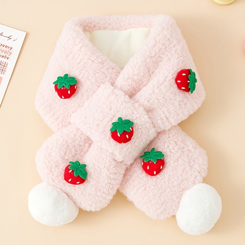 Baby Jenter Skjerf Søt Strawberry Fleece Varm Vinter