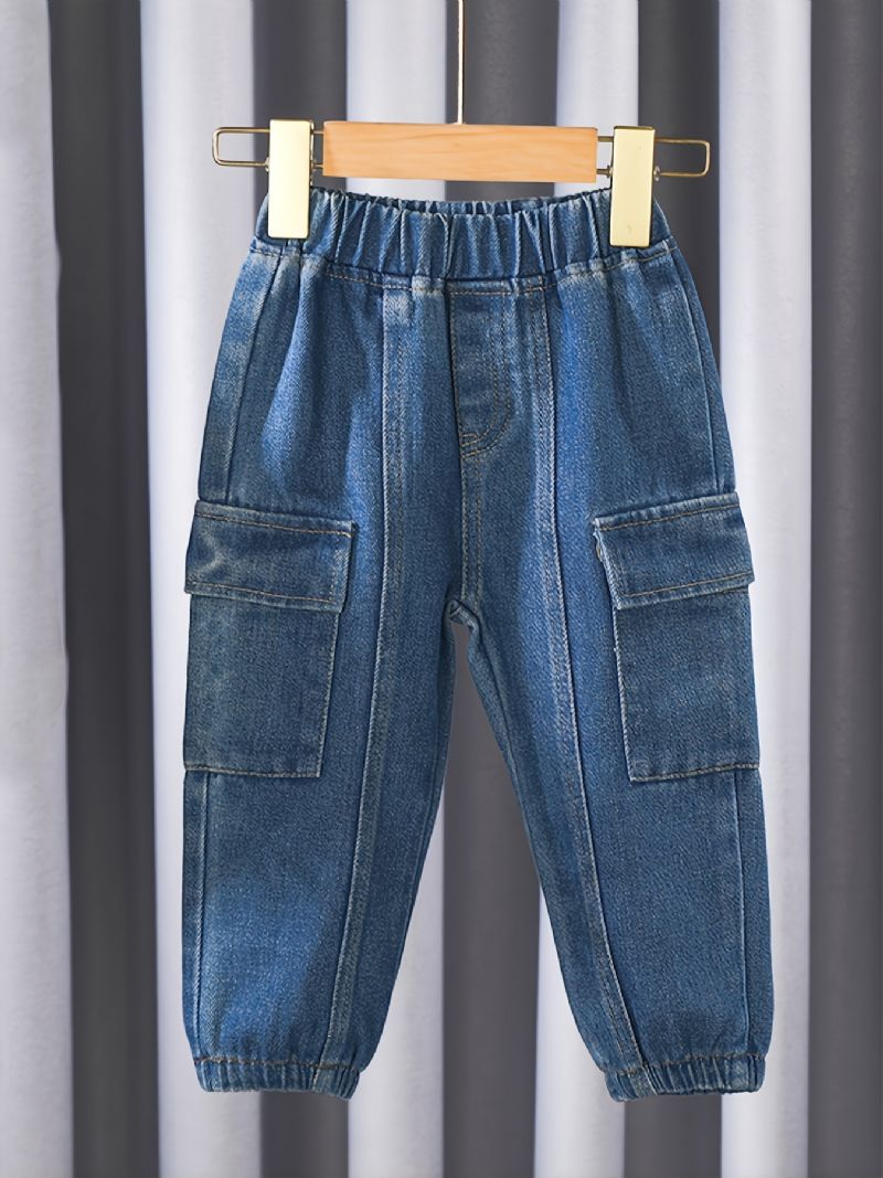 2023 Nye Jenter Gutter Solid Denim Casual Jeans Joggerbukser