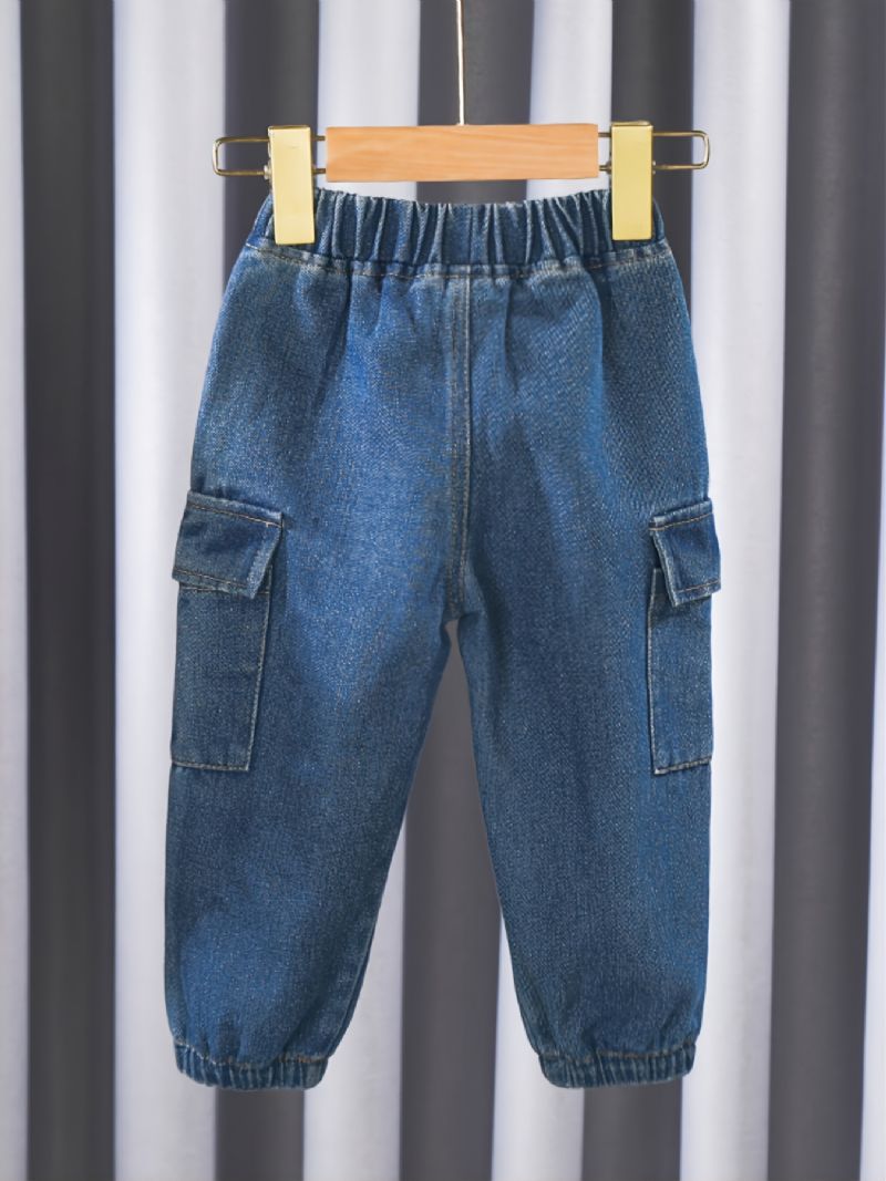 2023 Nye Jenter Gutter Solid Denim Casual Jeans Joggerbukser