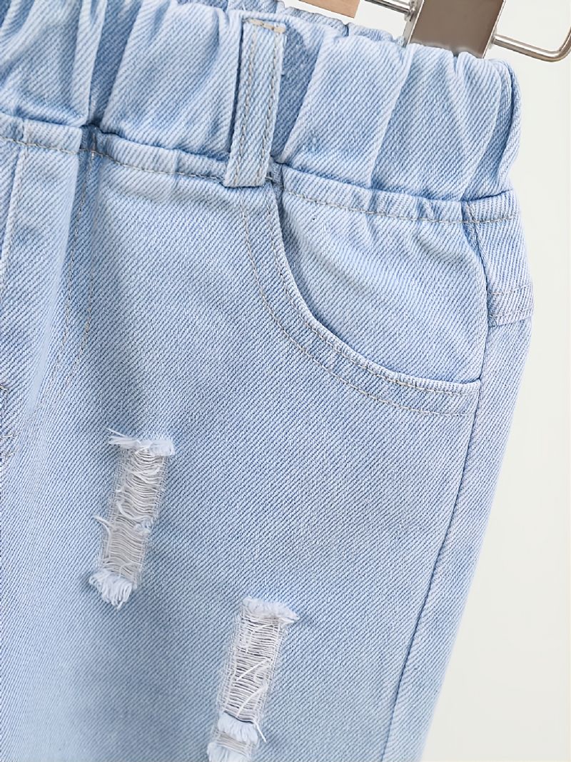 Babyjenter Distressed Casual Jeans Lyseblå