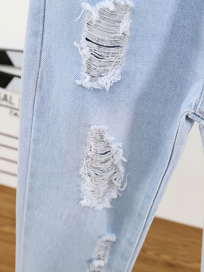 Babyjenter Distressed Casual Jeans Lyseblå