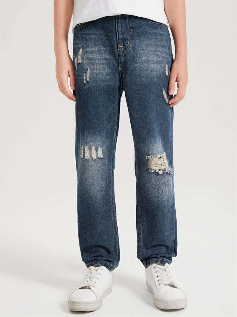 Barn Gutter Ripped Denim Casual Mote Jeans