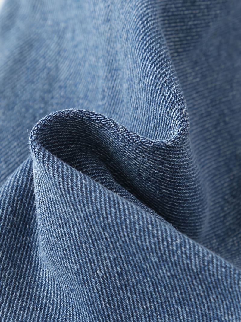 Barn Tenåringer Jenter Jeans Med Brede Ben Med Elastisk Linning Og Lommer