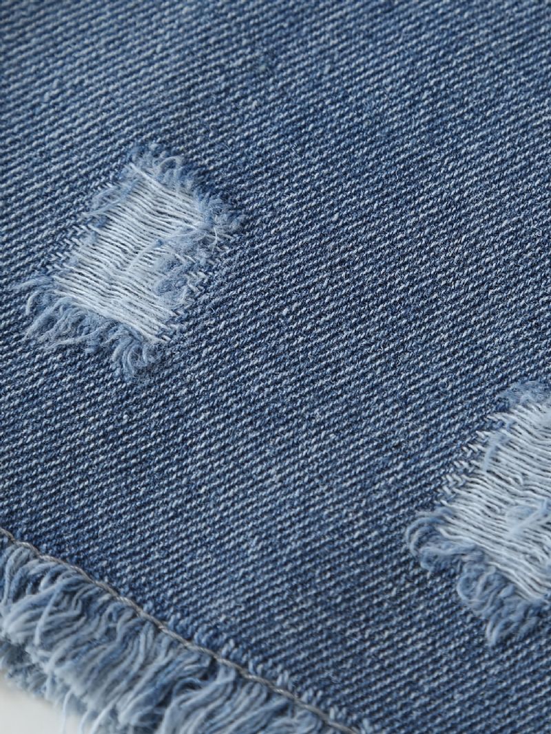 Barn Tenåringer Jenter Jeans Med Brede Ben Med Elastisk Linning Og Lommer