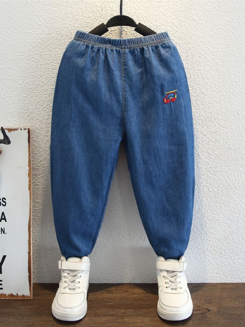 Barnebilbroderte Jeans