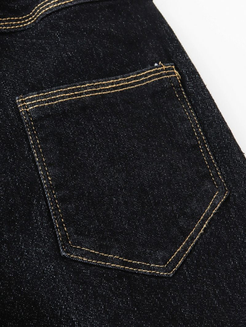 Enkel Ensfarget Svart Jeans For Barn