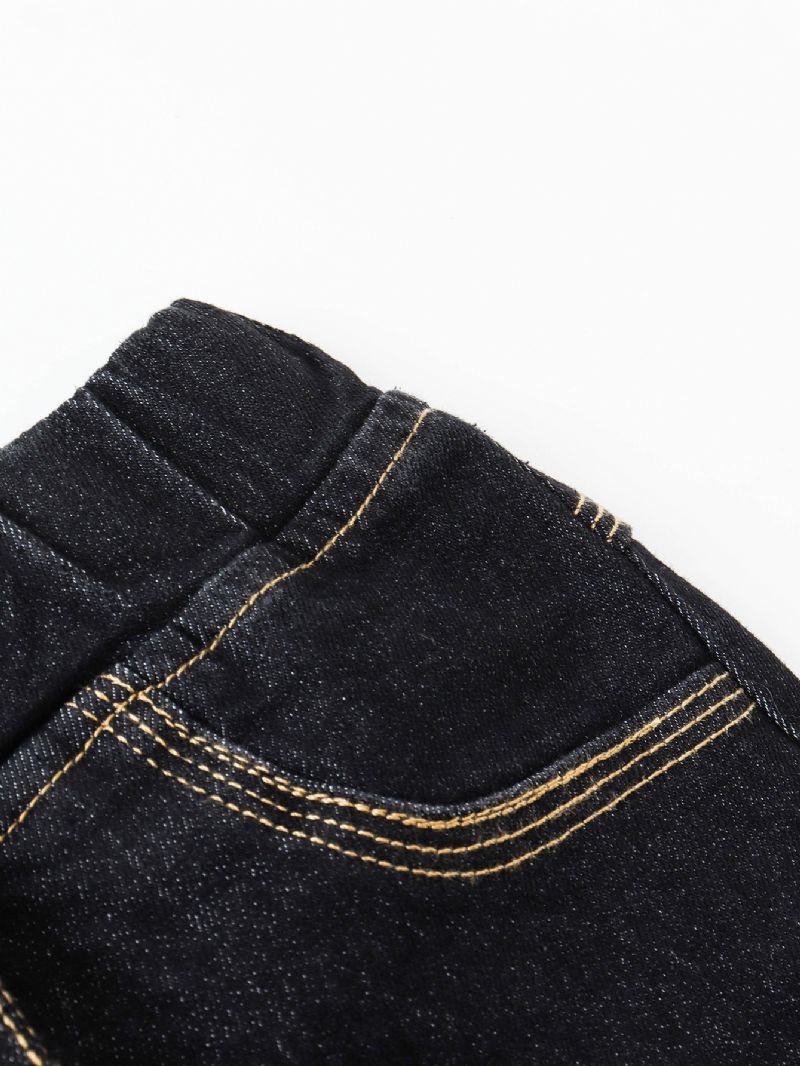 Enkel Ensfarget Svart Jeans For Barn