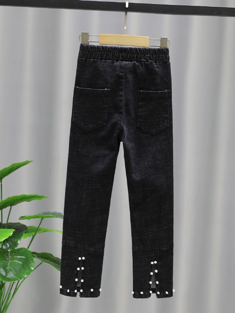 Høst Vinter Jenter Fasjonable Casual Pearl Jeans