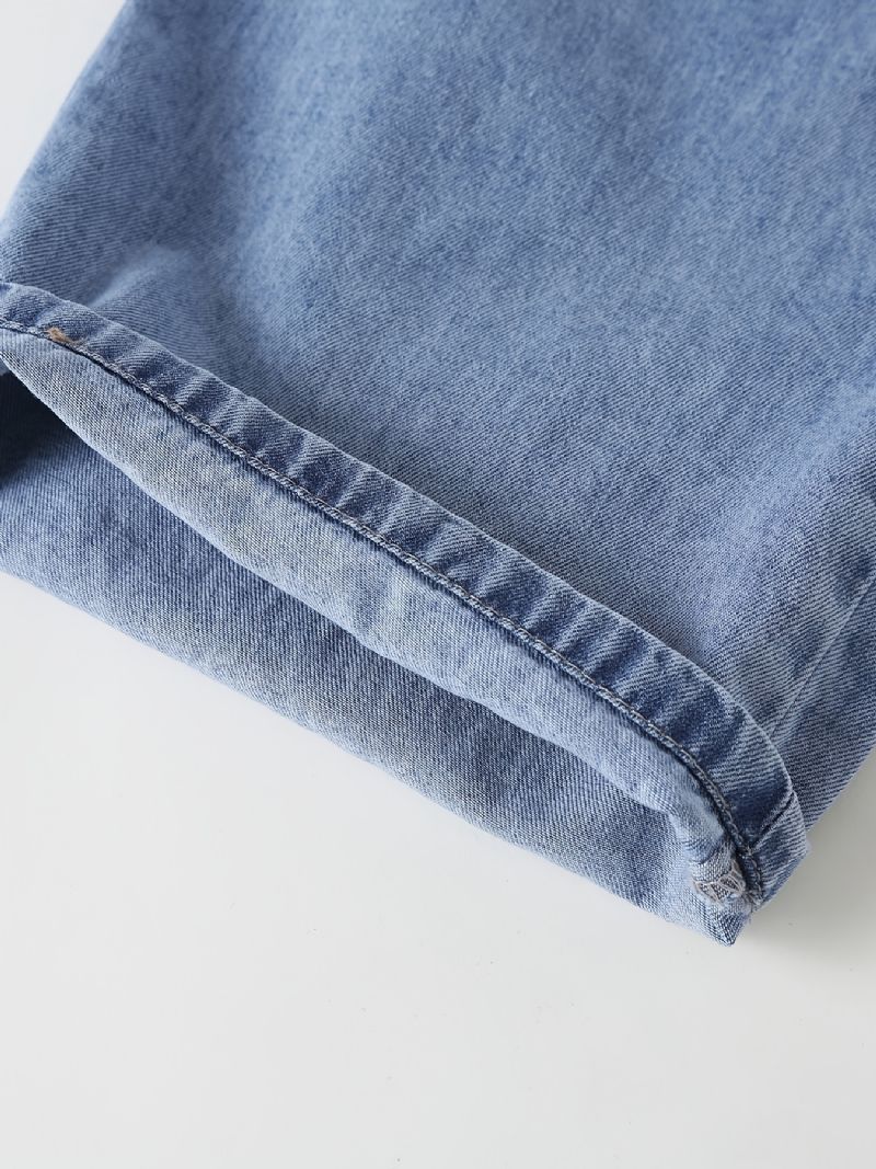 Jeans Med Brede Ben For Jenter Elastisk Linning For Høst Og Vinter Ny