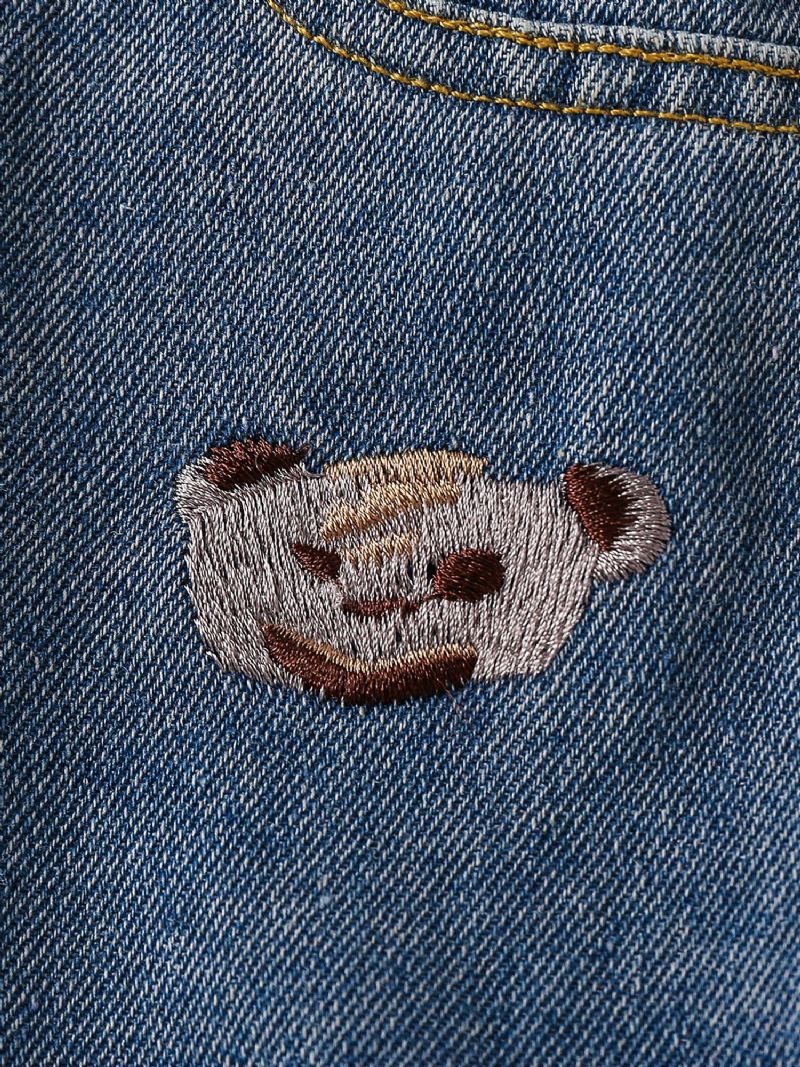 Jenter Brodert Bear Jeans