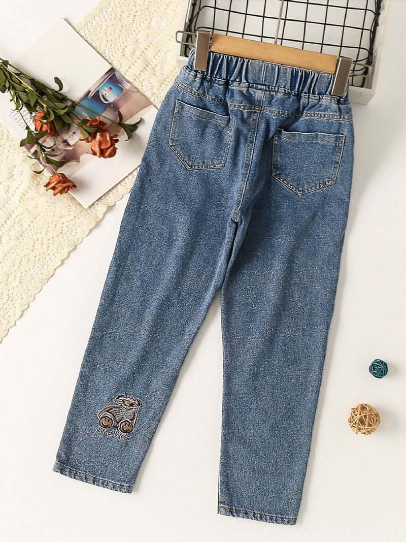 Jenter Brodert Bear Jeans