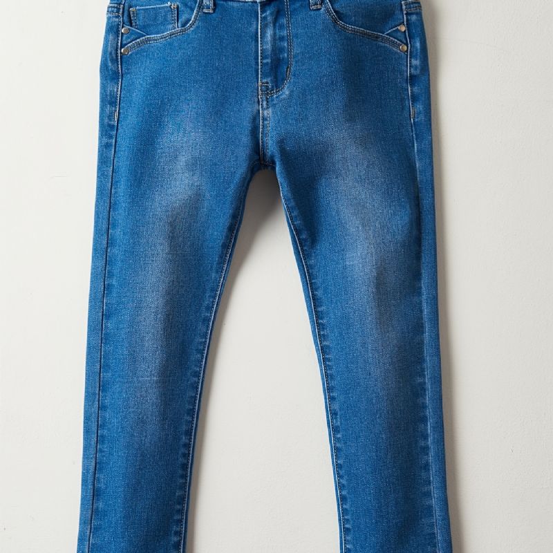 Jenter Casual Faded Denim Jeans Curvy Barneklær