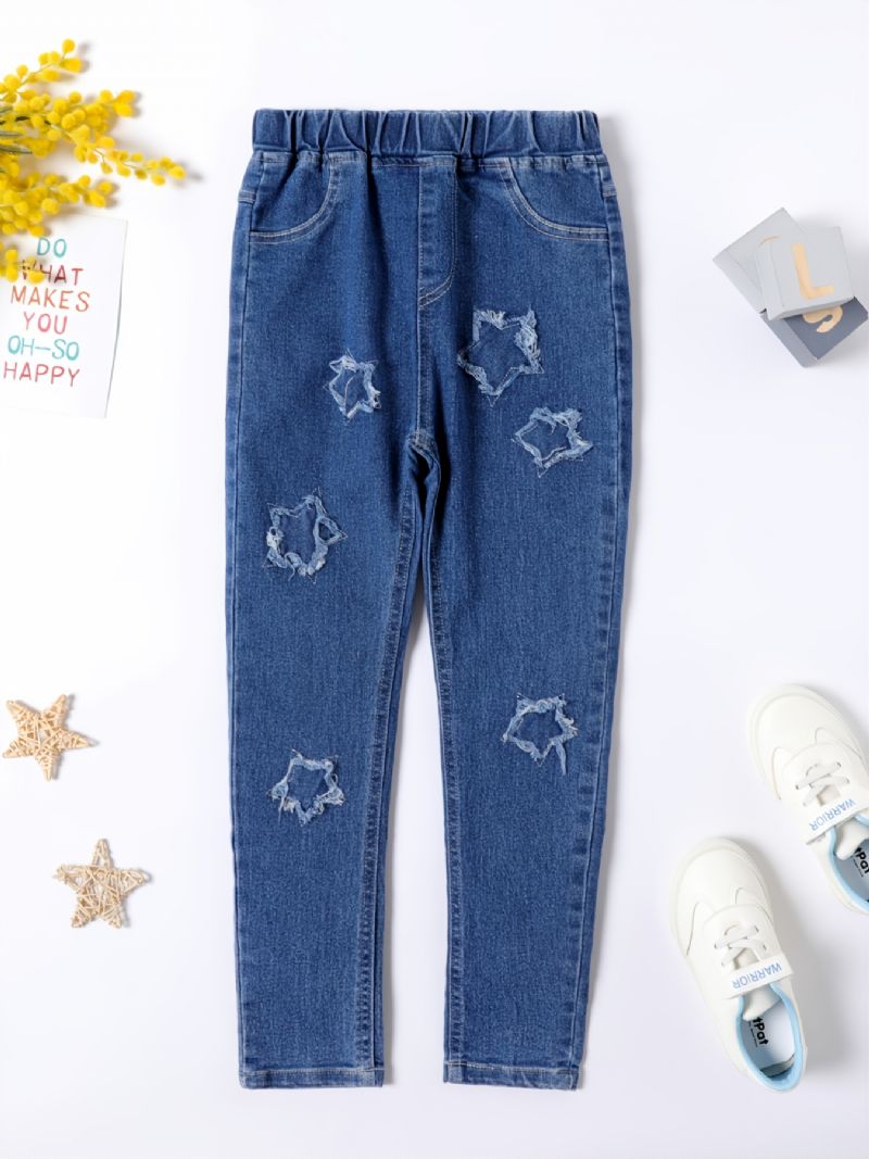 Jenter Casual Fasjonable Geometrisk Mønster Denim Jeans