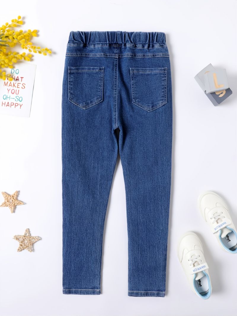 Jenter Casual Fasjonable Geometrisk Mønster Denim Jeans