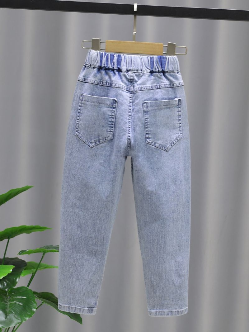 Jenter Casual Mote Solid Lappede Jeans