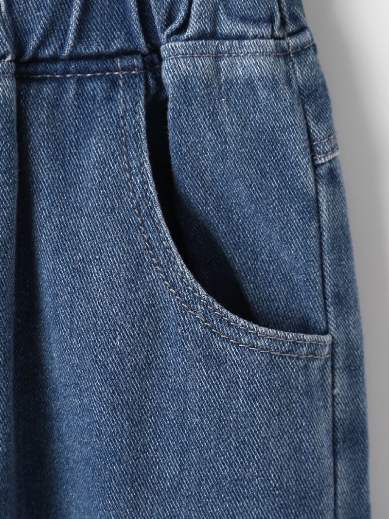 Jenter Casual Ripped Bukser Elastisk Midje Denim Jeans Klær