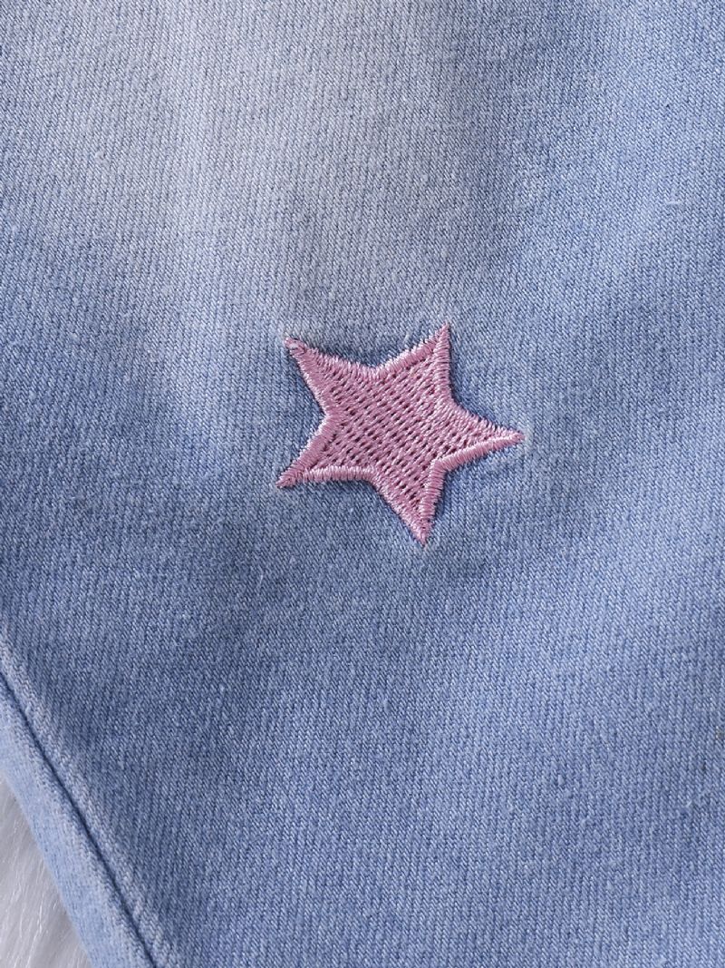 Jenter Mote Broderi Star Jeans