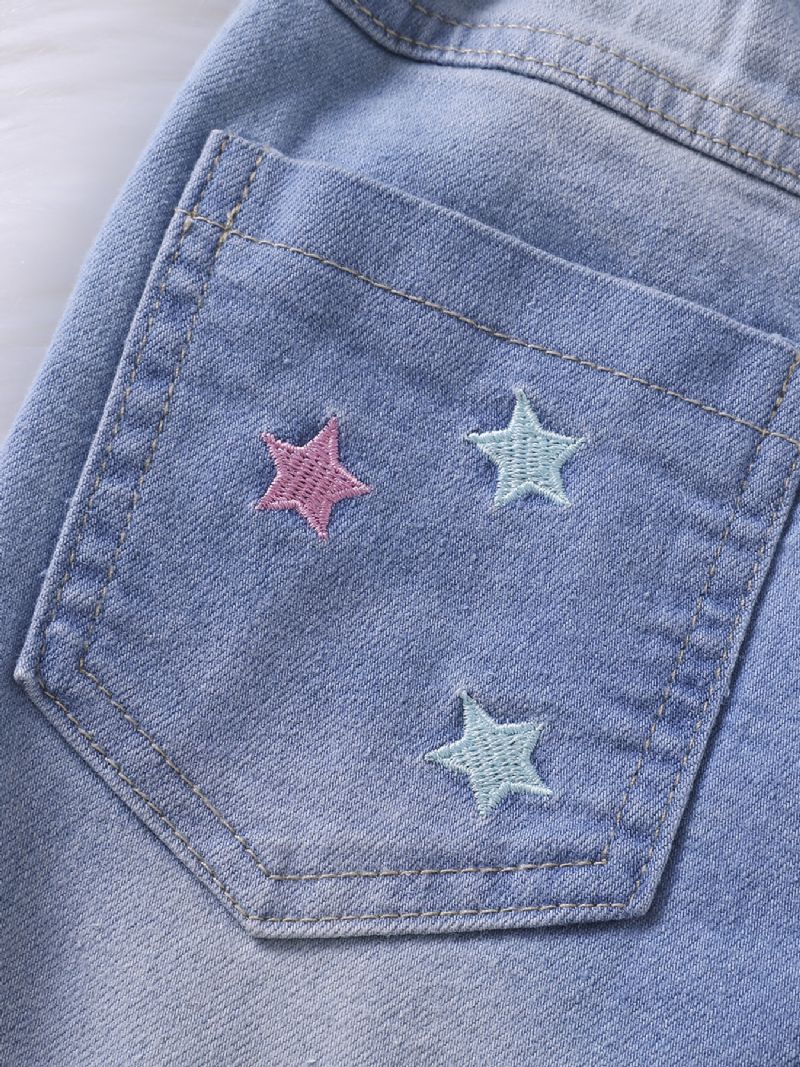 Jenter Mote Broderi Star Jeans