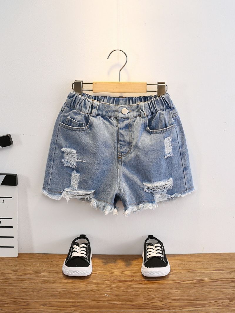 Jenter Ripped Denim Shorts