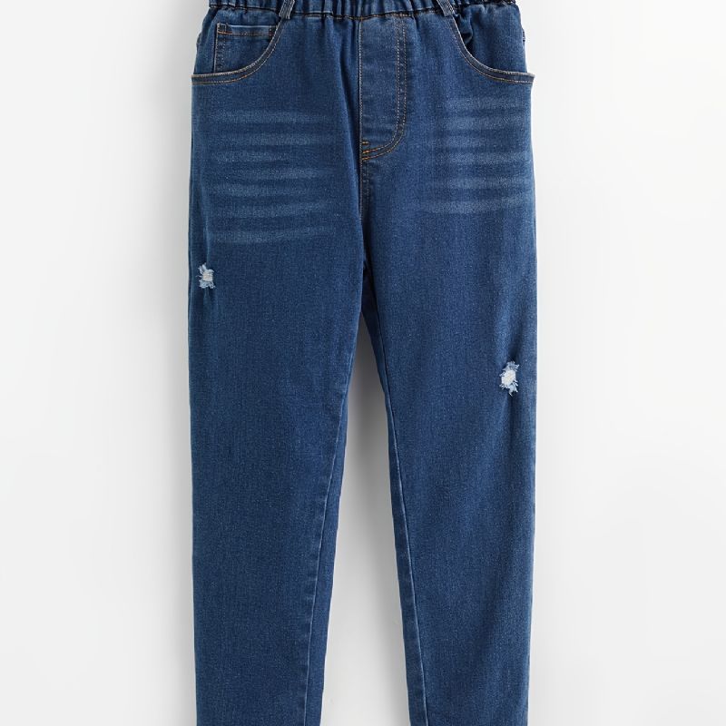 Jenter Skinny Jeans Casual Elastisk Midjebukser Barneklær