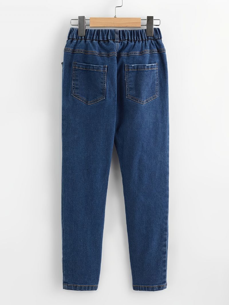 Jenter Skinny Jeans Casual Elastisk Midjebukser Barneklær