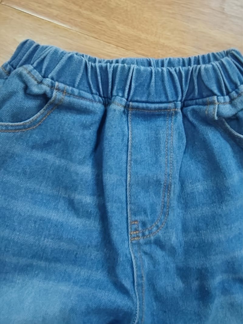 Småbarn Jenter Casual Jeans Med Elastikk I Midjen