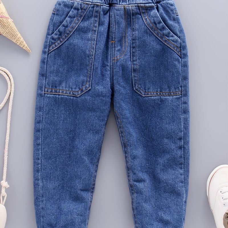 Solid Denimbukser For Gutter