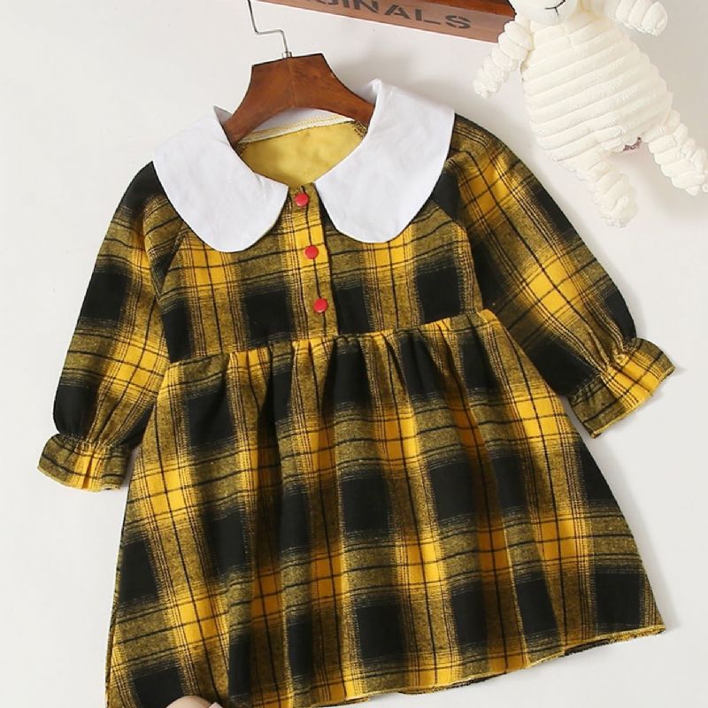 2023 Høst Vinter Ny Jentebaby Lapel Dress