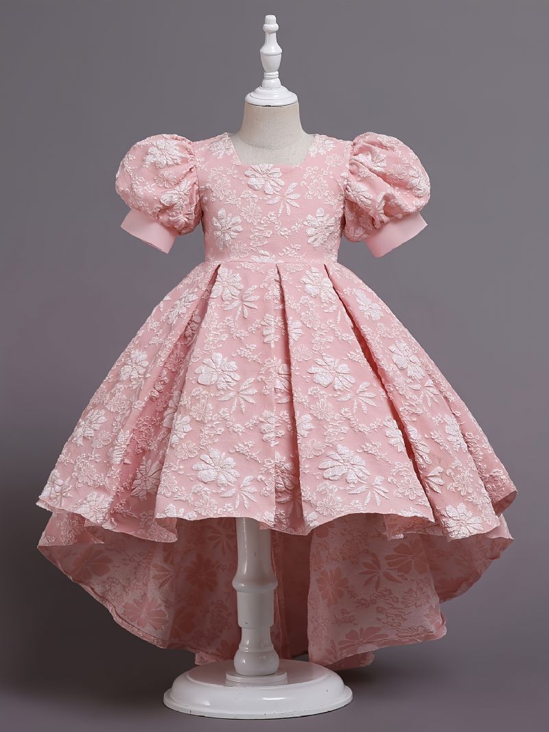 Baby Jenter Dress Lanterne Erme Blomster Print Prinsesse Kjole Brudekjole Etterfølgende Aftenkjole