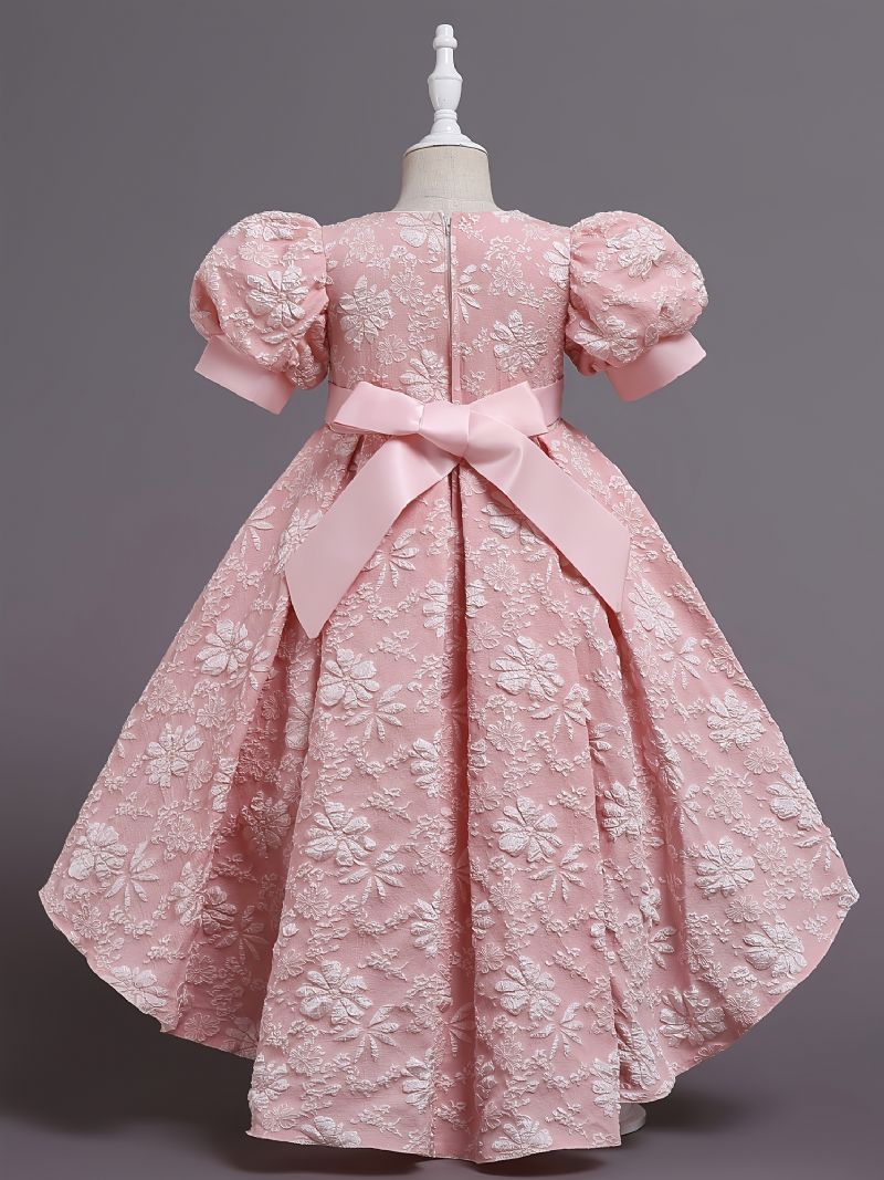 Baby Jenter Dress Lanterne Erme Blomster Print Prinsesse Kjole Brudekjole Etterfølgende Aftenkjole