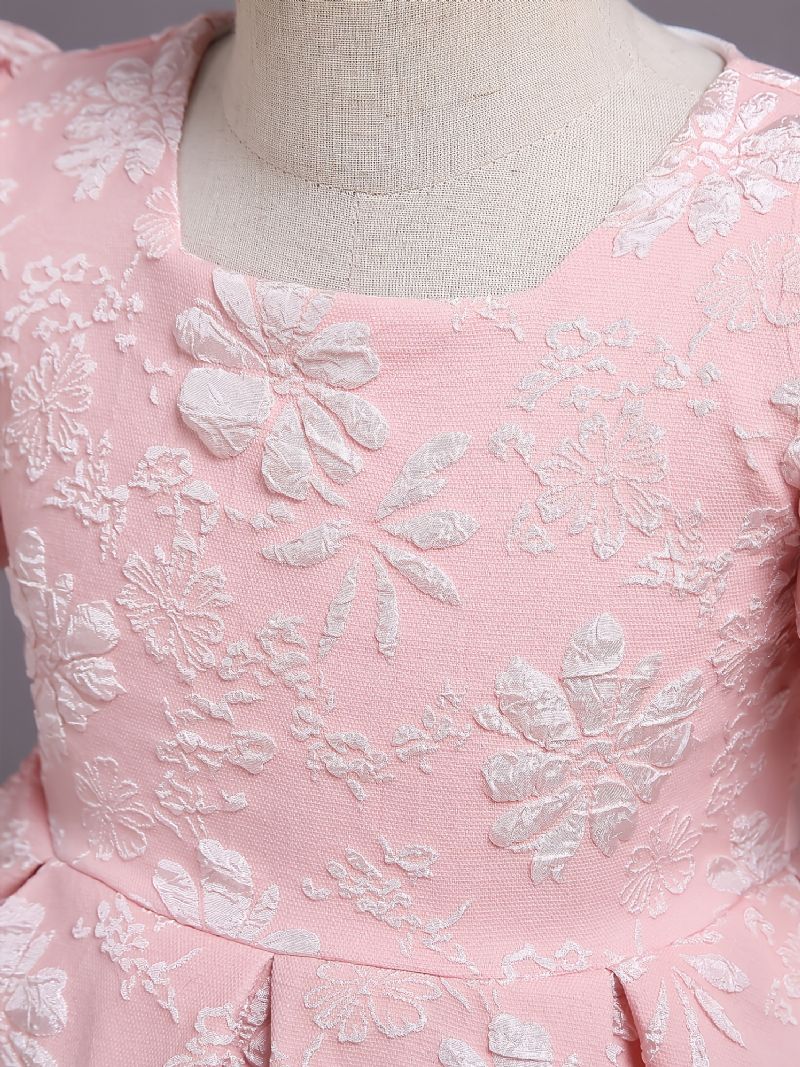 Baby Jenter Dress Lanterne Erme Blomster Print Prinsesse Kjole Brudekjole Etterfølgende Aftenkjole