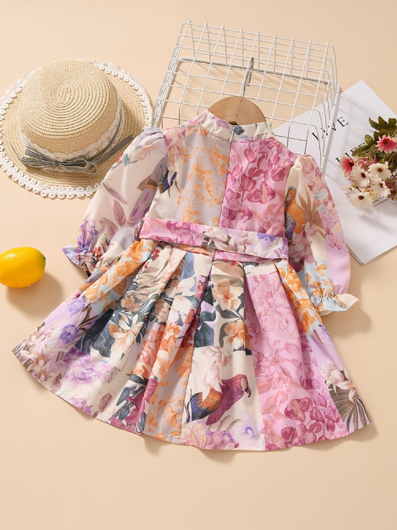 Baby Jenter Ruffle Dress Blomster Print Langermet Princess Barneklær