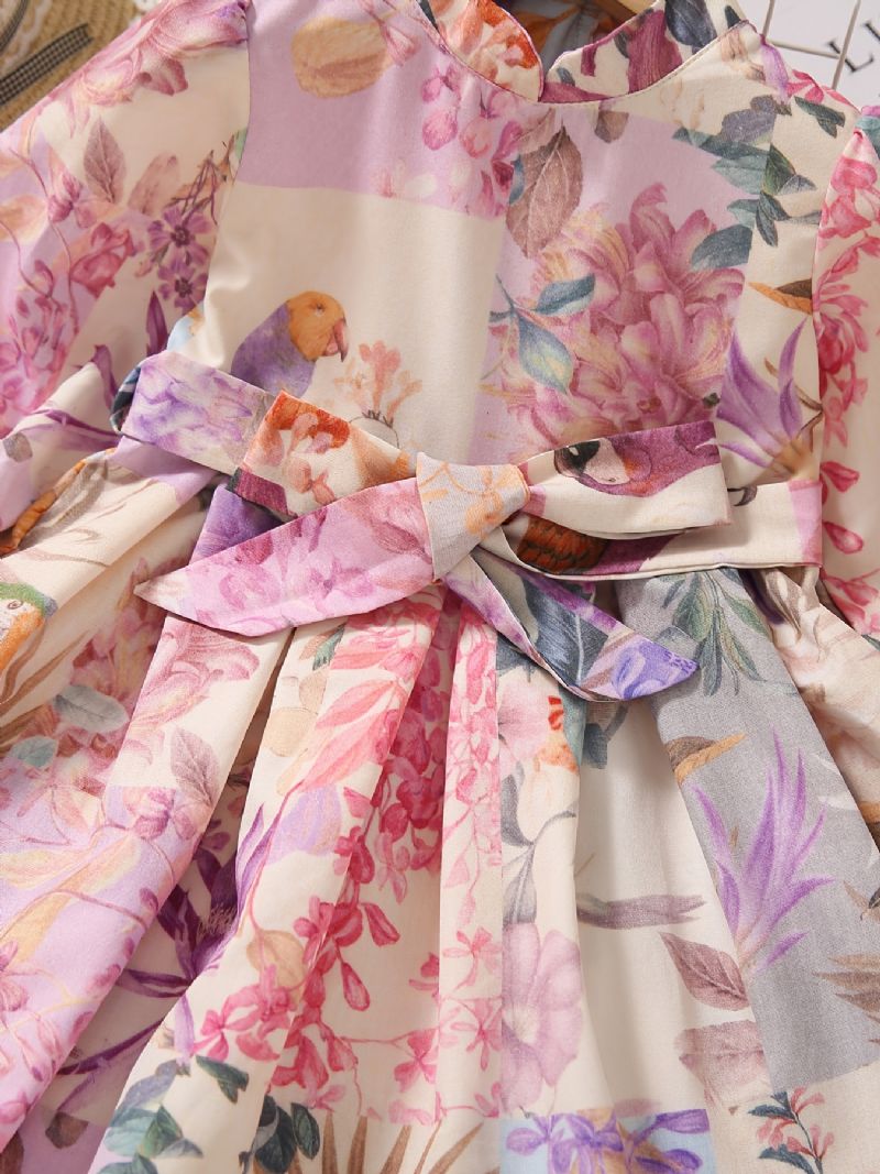 Baby Jenter Ruffle Dress Blomster Print Langermet Princess Barneklær