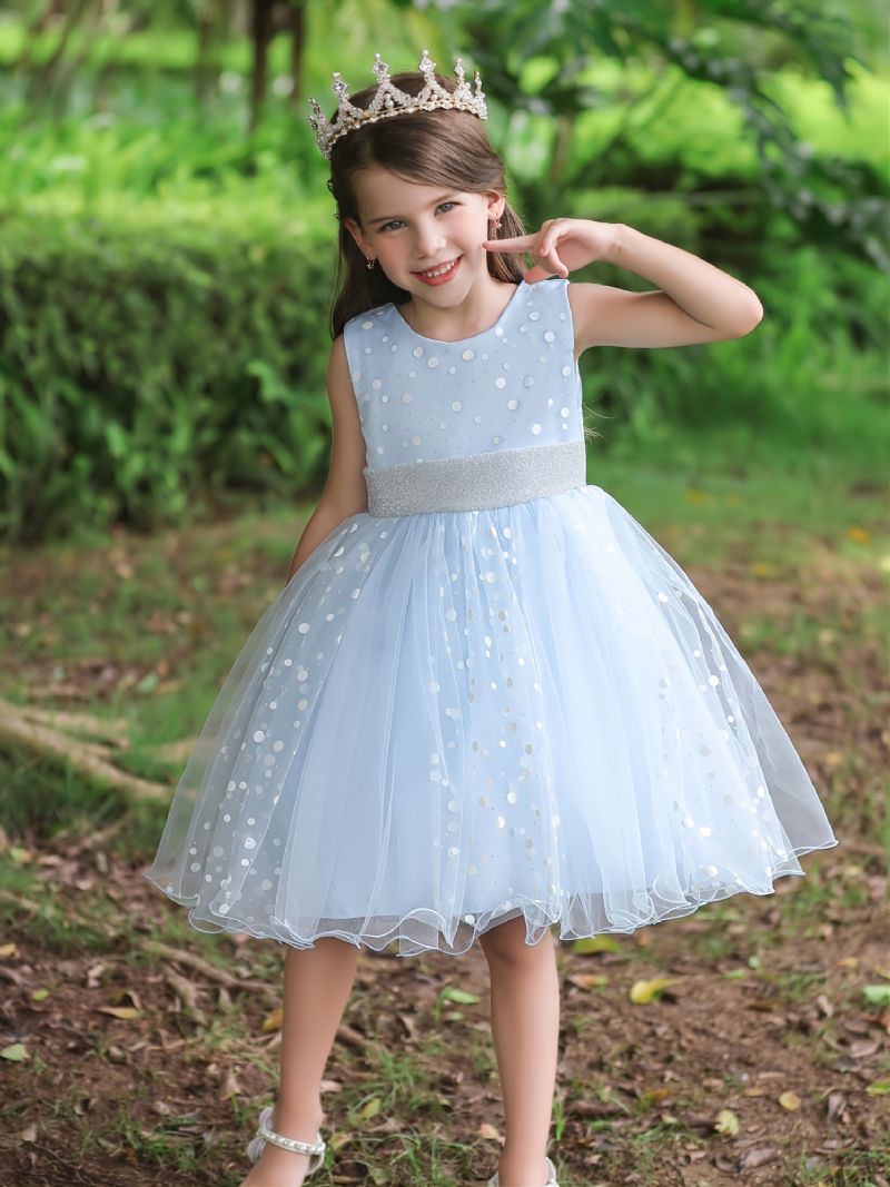 Baby Jenter Solid Polka Dots Dress Princess Bursdagsfest Spesiell Anledning