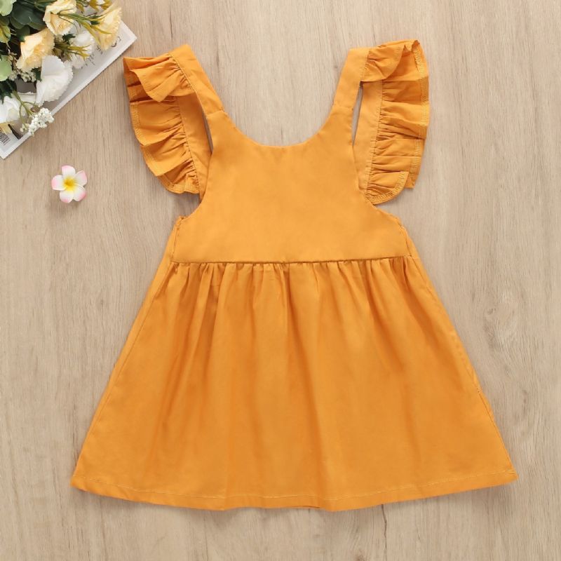 Baby Jenter Solid Ruffle Dress Bursdag