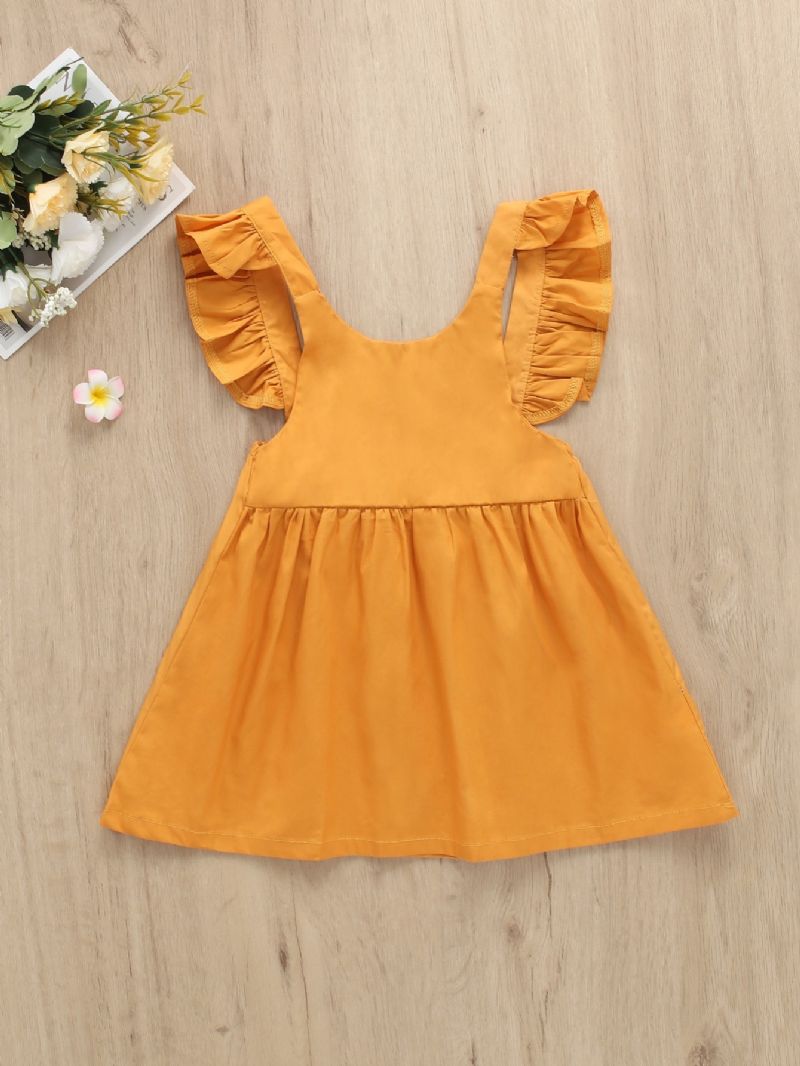 Baby Jenter Solid Ruffle Dress Bursdag