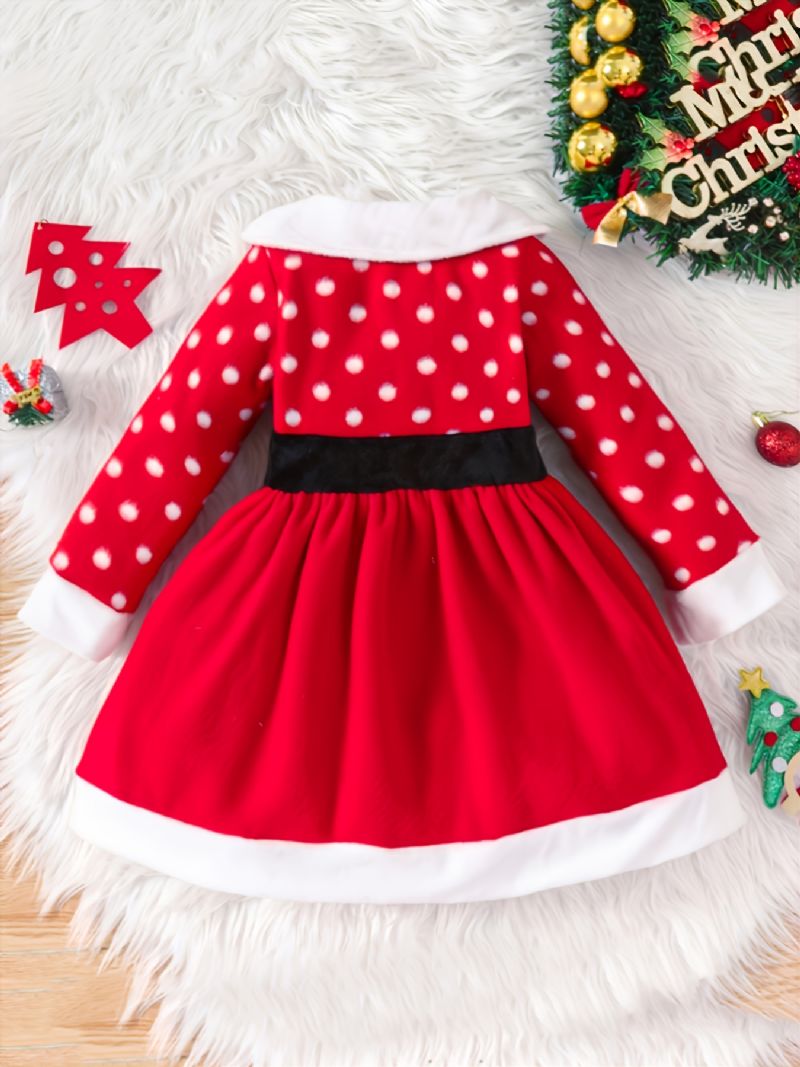 Christmas Toddler Jentebaby Dress Princess Plysj Langermet Kjole