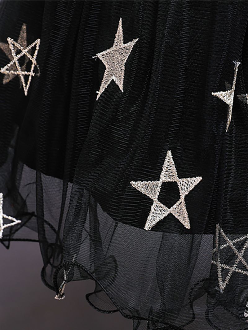 Halloween Jenter Starry Pentagram Design Mesh Kjole Festkjoler Anledningskjoler