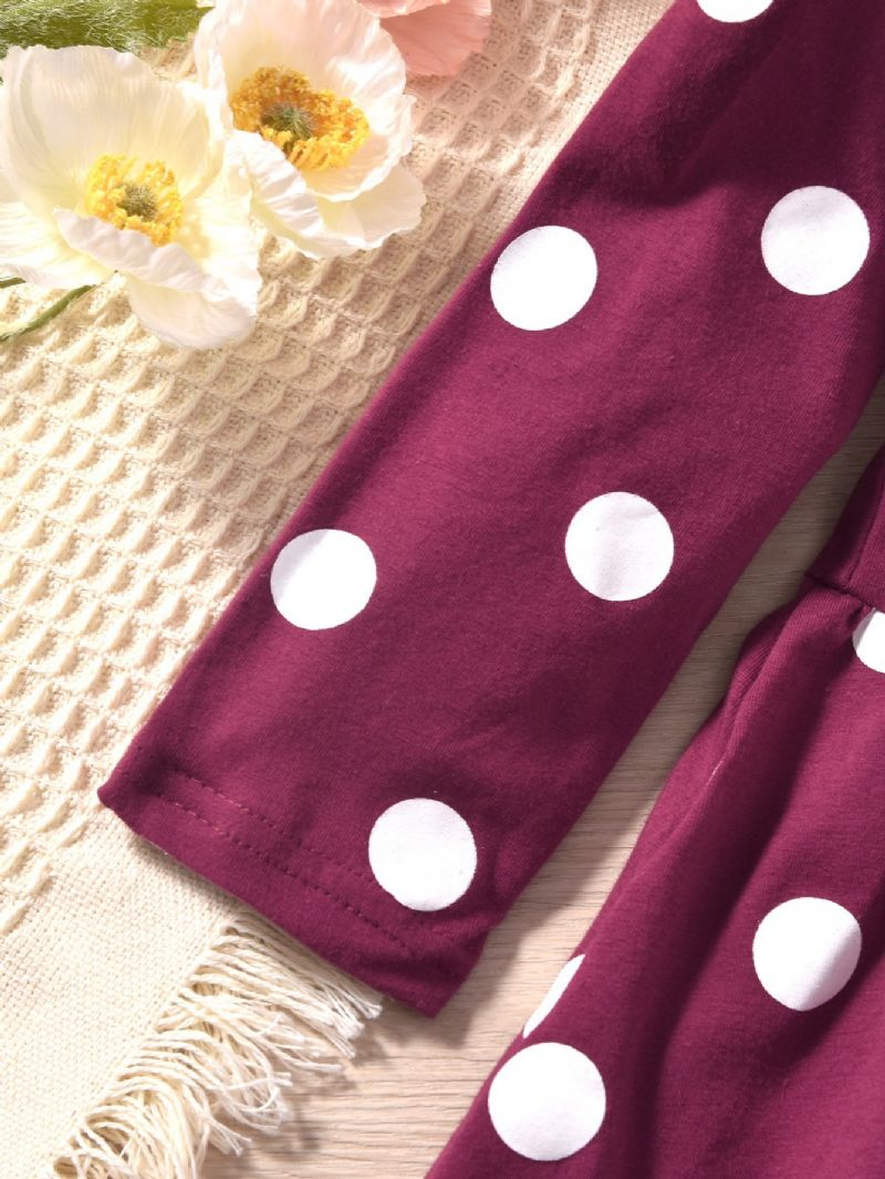 Jente Polka Dot Casual Langermet Kjole