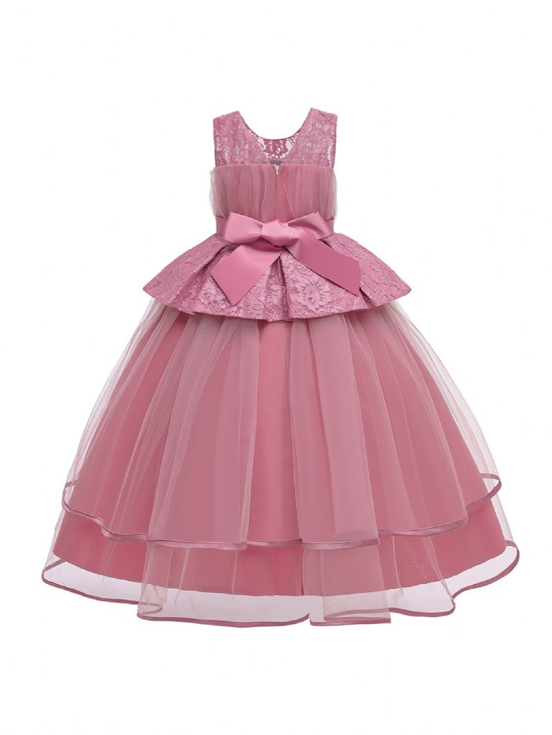 Jentekjole Ermeløs Puffy Princess Dress Blonde Patchwork Flisekjole