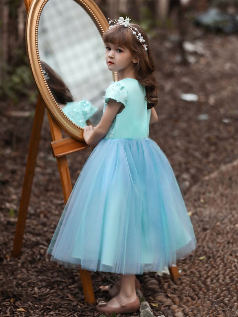 Jenter Bow Mesh Princess Dresses Jent Piano Performance Dress