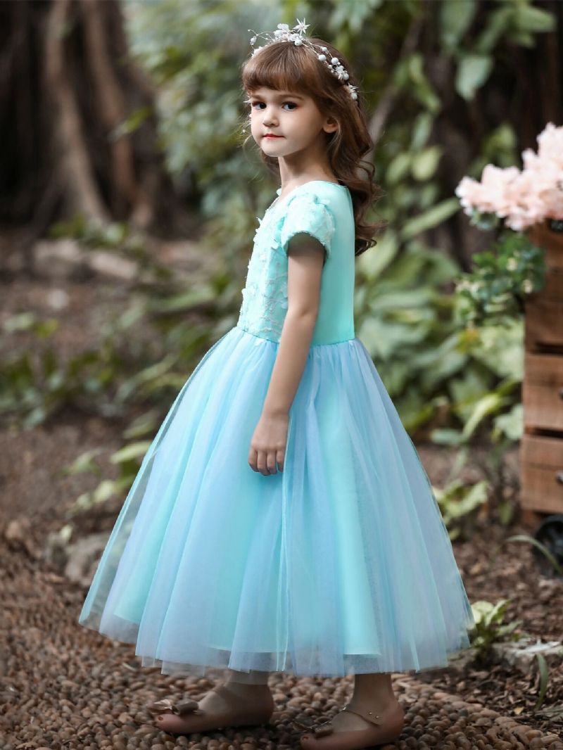 Jenter Bow Mesh Princess Dresses Jent Piano Performance Dress