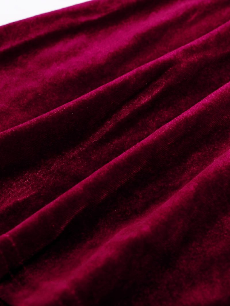 Jenter Burgundy Velvet Spaghetti Stap Cami Dress Barneklær