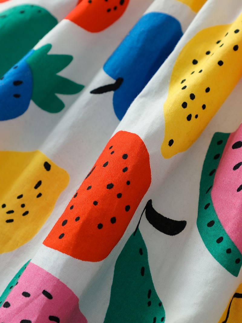 Jenter Cute Fruits Print Ermeløse Kjole Klær