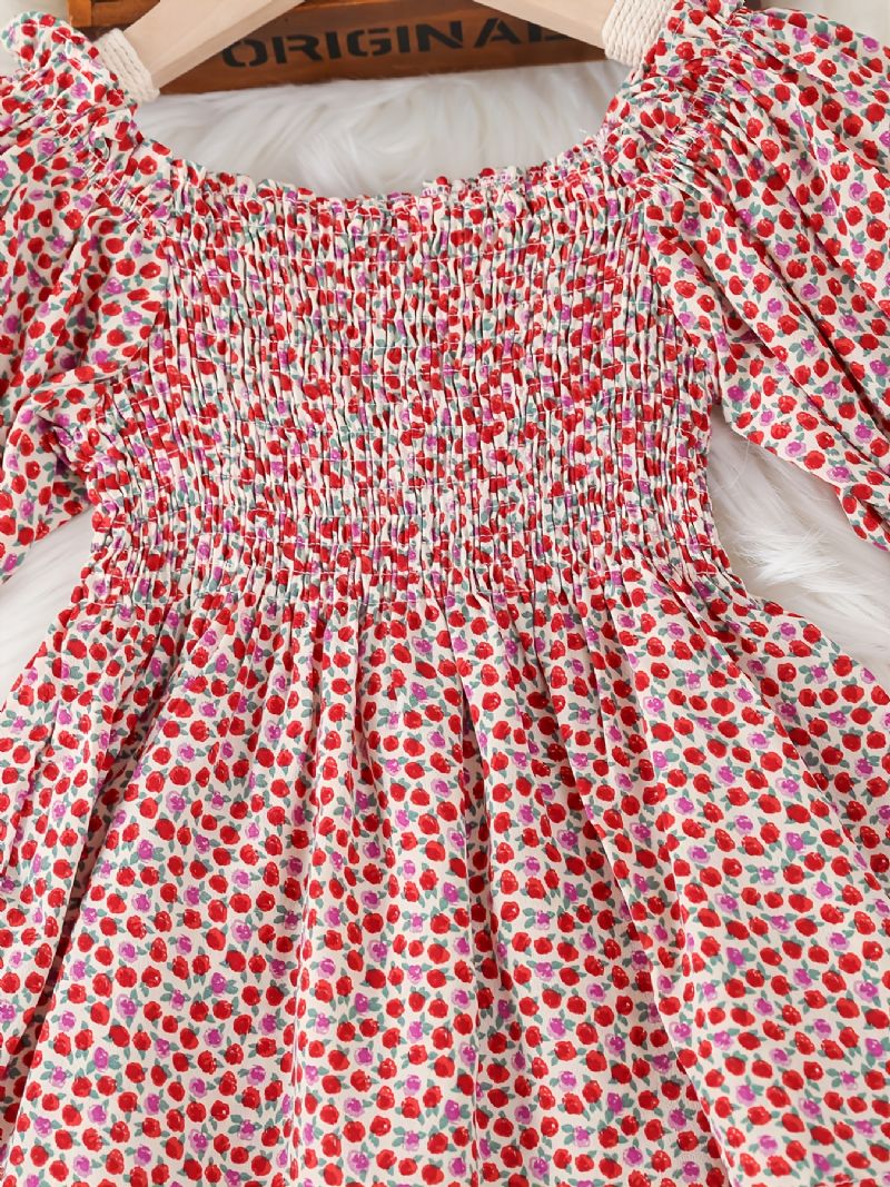 Jenter Floral Print Princess Dress Barneklær