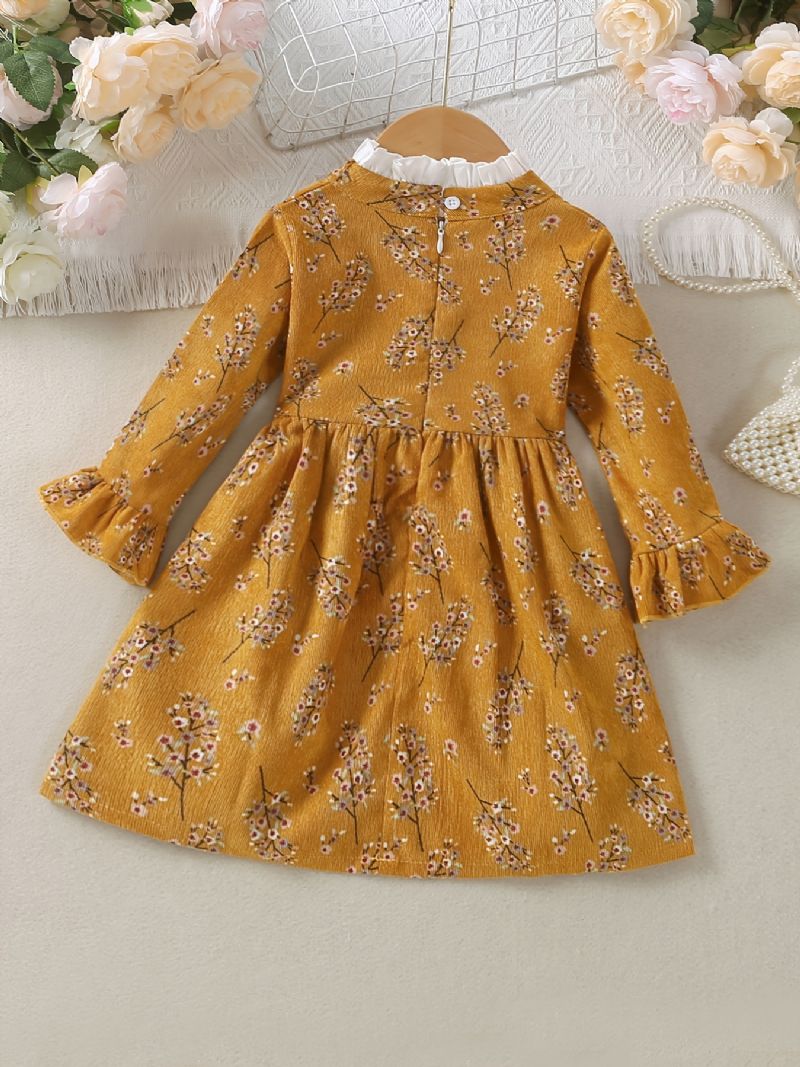 Jenter Langermet Ruffle Dress Vintage Ditsy Floral Barneklær