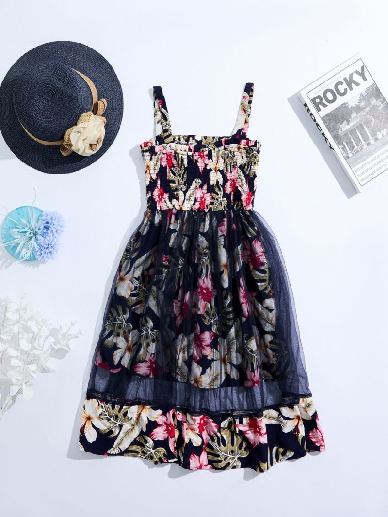 Jenter Mesh Floral Dress