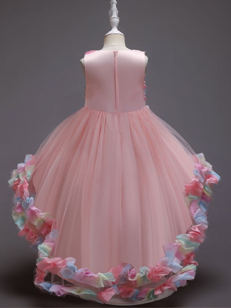 Jenter Mesh Flower Catwalk Princess Dress Barneklær